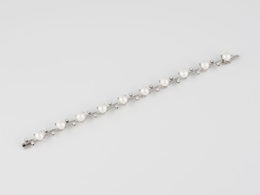 Picture PERL-ARMBAND MIT DIAMANTEN