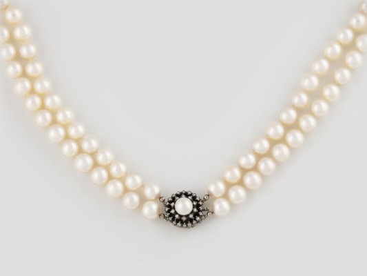 Picture PERL-COLLIER MIT DIAMANTSCHLIESSE