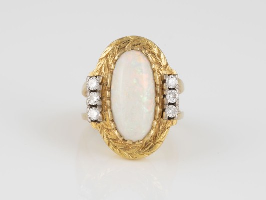Picture OPAL-RING MIT BRILLANTEN