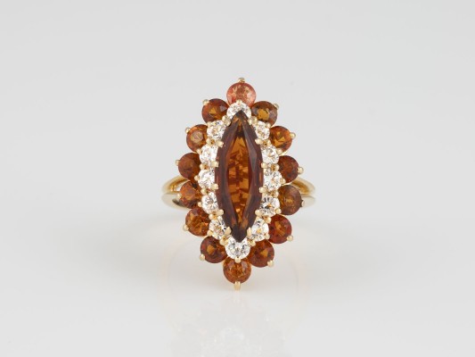 Bild CITRIN-RING MIT BRILLANTEN