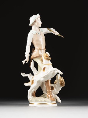 Bild FALKNER MIT ZWEI HUNDEN