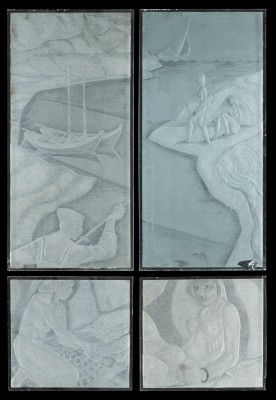 Bild VIER GLASSPLATTEN