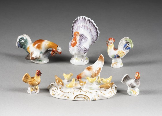 Picture SECHS MINIATUR-FIGUREN 'FEDERVIEH'