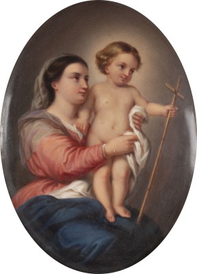Auction <br>PORZELLANBILDPLATTE 'DIE JUNGFRAU VON SEVILLA'