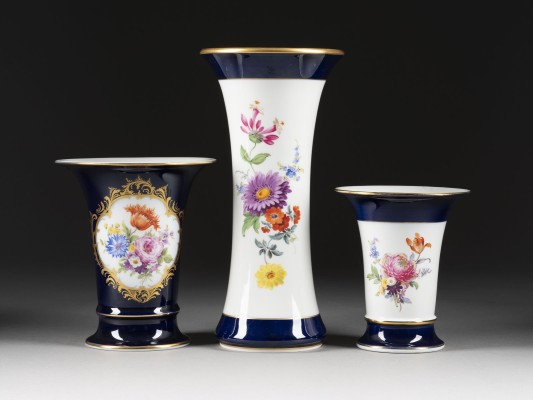 Picture DREI MEISSENER VASEN MIT BLUMENMALEREI