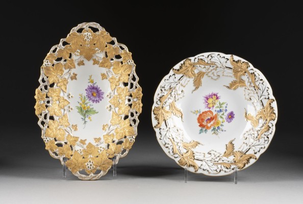 Bild ZWEI PRUNKSCHALEN MIT BLUMENMALEREI