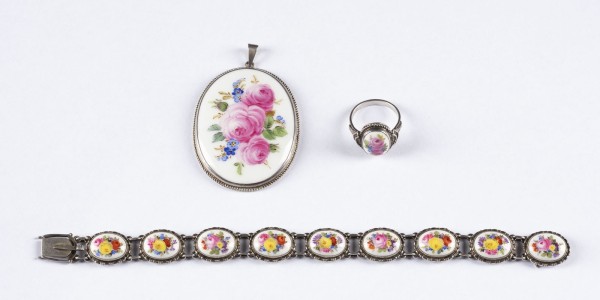 Picture DREITEILIGES SCHMUCKSET 'BLUMENMALEREI'