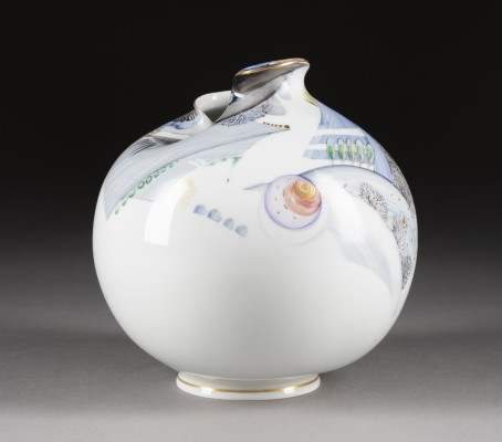 Picture VASE 'HÜGELLANDSCHAFT IN BLAUGRAU'