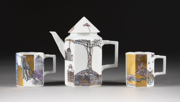 Picture DREITEILIGES KAFFEESET MIT FISCH-DEKOR