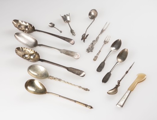 Bild SAMMLUNG VON 14 BESTECKTEILEN