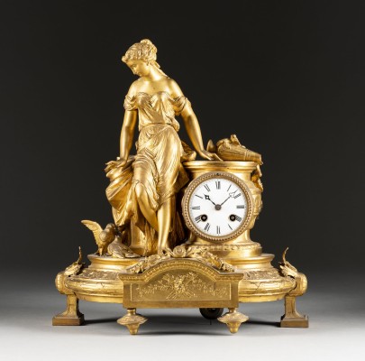 Auction <br>FIGUREN-PENDULE MIT WEIBLICHER ALLEGORIE