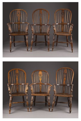 Auktion <br>SECHS WINDSOR ARMLEHNSTÜHLE
