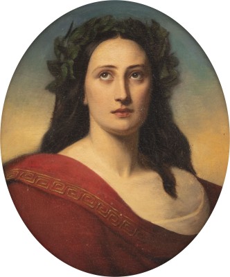 Auktion <br>Junge Frau mit Lorbeerkranz
