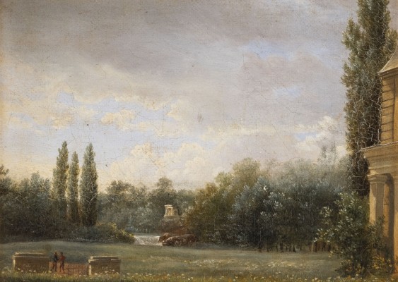 Auction <br>Parkansicht mit architektonischen Details (1818)