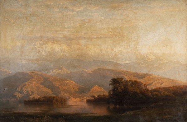 Auction <br>Alpenlandschaft in Abenddämmerung (1856)