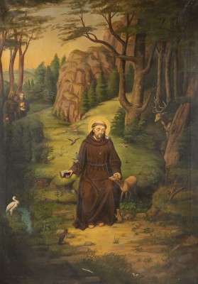 Auktion <br>Der Heilige Franz von Assisi predigt zu den Tieren