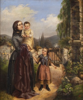 Auktion <br>Witwe mit ihren Kindern am Denkmal (1888)
