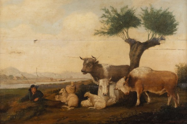 Auction <br>Landschaft mit Hirten und seiner Herde (1852)