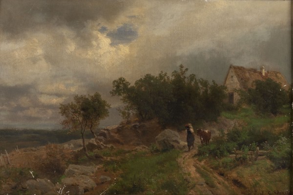 Auktion <br>Sommerlandschaft mit Bauernhaus