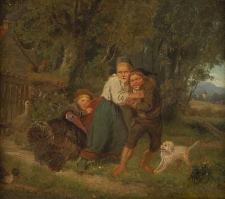 Auction <br>Von einem Truthahn erschreckte Kinder