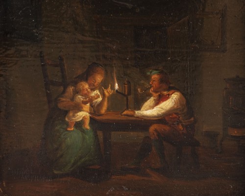 Auction <br>Familie am Tisch bei Kerzenlicht