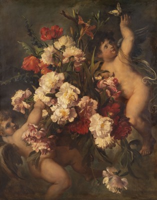 Auction <br>Zwei Amoretten mit einem Blumenkorb (1904)