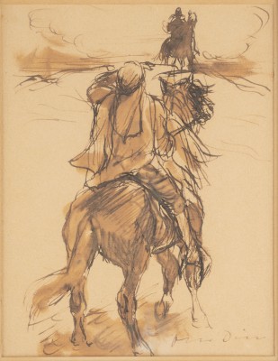 Picture Reitender Araber in der Wüste