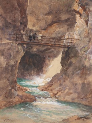 Auktion <br>Wasserfall im Gebirge