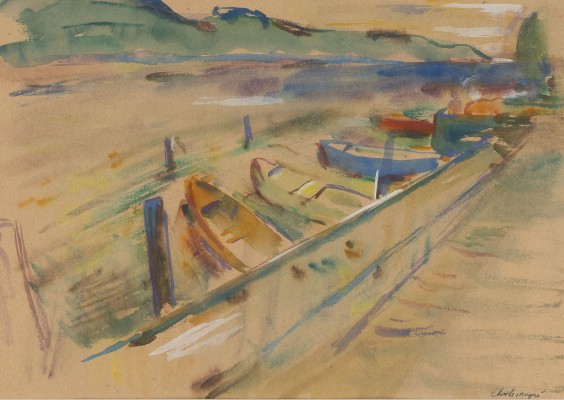 Auktion <br>Uferpromenade mit Booten