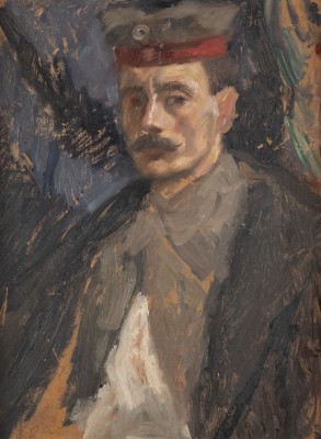 Auktion <br>Porträt eines Mannes in Uniform, wohl ein Selbstporträt (1914)