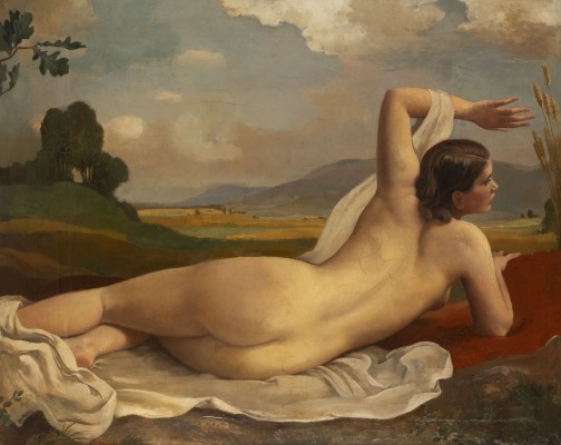 Auktion <br>Liegender weiblicher Rückenakt vor weiter Landschaft (1942)