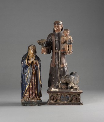 Auktion <br>HEILIGE ANTONIUS MIT CHRISTUSKIND UND MADONNA