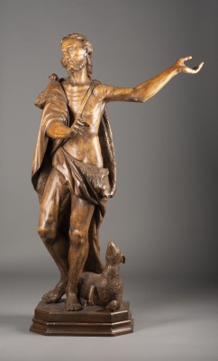 Auction <br>GROSSE HEILIGENFIGUR JOHANNES MIT LAMM