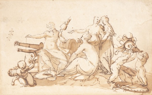 Picture MARS UND VENUS MIT GEFOLGE UND SPIELENDEN AMORETTEN