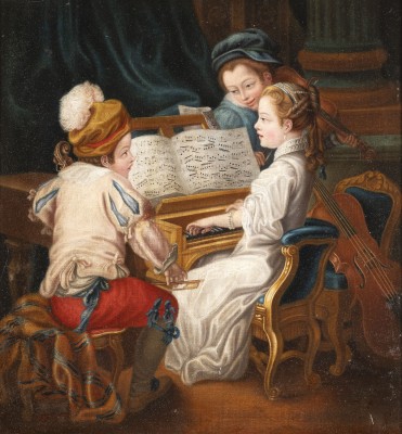 Auktion <br>ALLEGORIE DER MUSIK - DREI KINDER BEIM MUSIZIEREN