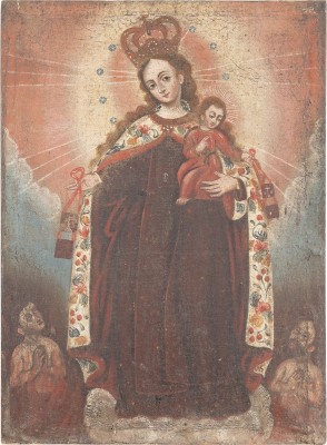 Auction <br>MADONNA MIT KIND, ZU IHREN FÜSSEN ZWEI VERDAMMTE