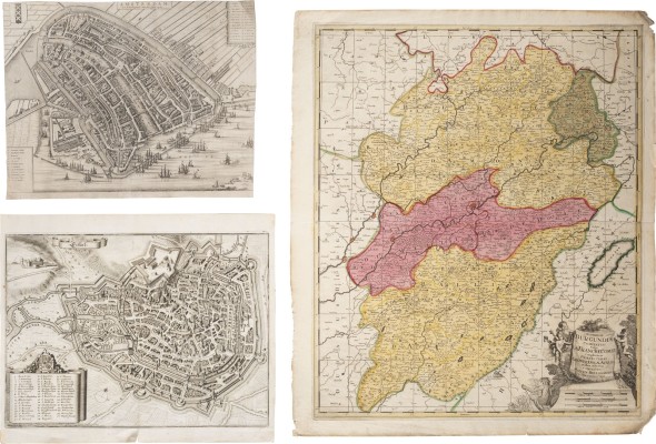 Auktion <br>KONVOLUT AUS 46 LANDKARTEN UND STADTANSICHTEN