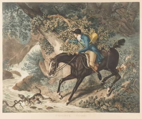 Auktion <br>'CHASSEUR EGARÉ' UND 'CHEVAL EFFRAYÉ PAR LA FOUDRE' (NACH ANTOINE CHARLES VERNET)