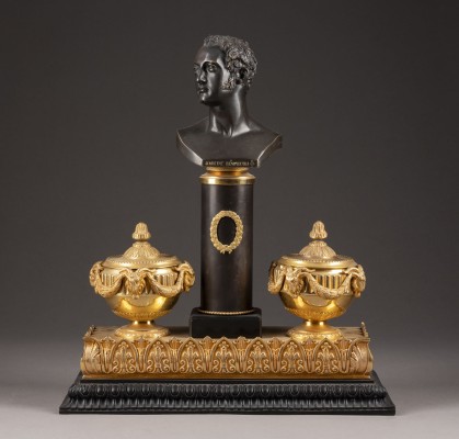 Picture SCHREIBTISCH-GARNITUR MIT BÜSTE DES ZAREN ALEXANDER II. VON RUSSLAND