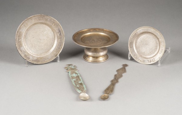 Auction <br>THREE DISKOI AND TWO LITURGICAL SPOONS