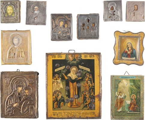 Picture SAMMLUNG VON 11 MINIATUR-IKONEN MIT DER GOTTESMUTTER, CHRISTUS UND HEILIGEN
