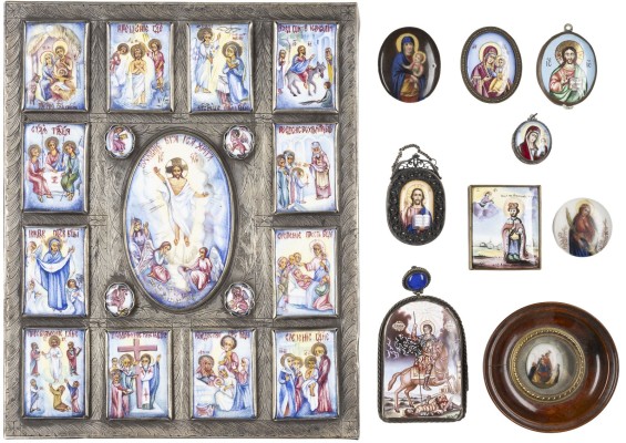 Picture SAMMLUNG VON ZEHN PLAKETTEN MIT CHRISTUS, DER GOTTESMUTTER, HOCHFESTEN UND HEILIGEN