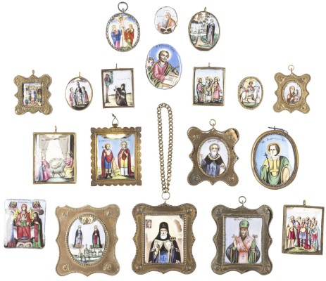 Picture SAMMLUNG VON 19 FINIFTI MIT DER GOTTESMUTTER UND HEILIGEN