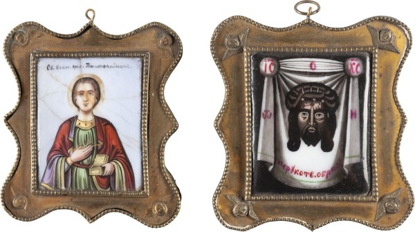 Picture ZWEI FINIFTI MIT DEM HEILIGEN PANTELEIMON UND DEM MANDYLION