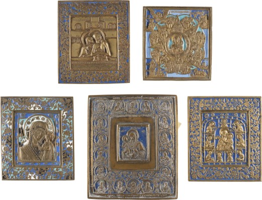 Picture SAMMLUNG VON FÜNF BRONZE-IKONEN: GNADENBILDER DER GOTTESMUTTER