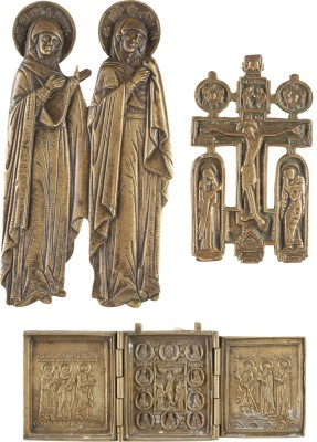 Picture DREI BRONZE-IKONEN MIT DER KREUZIGUNG CHRISTI