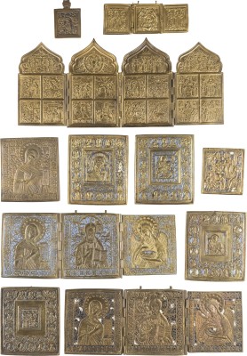 Bild SAMMLUNG VON ELF BRONZE-IKONEN: GNADENBILDER DER GOTTESMUTTER, DEESIS UND HEILIGE