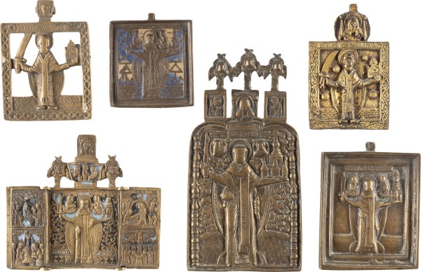 Picture SECHS BRONZE-IKONEN: NIKOLAUS VON MOSCHAISK