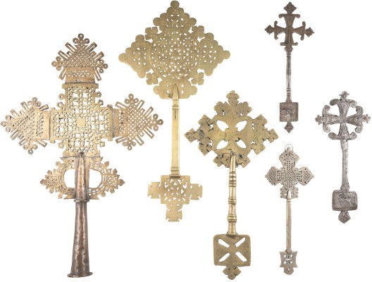 Bild SAMMLUNG VON FÜNF KOPTISCHEN HANDKREUZEN UND EINEM PROZESSIONS-KREUZ
