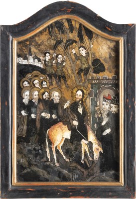 Picture HINTERGLAS-IKONE MIT DEM EINZUG NACH JERUSALEM